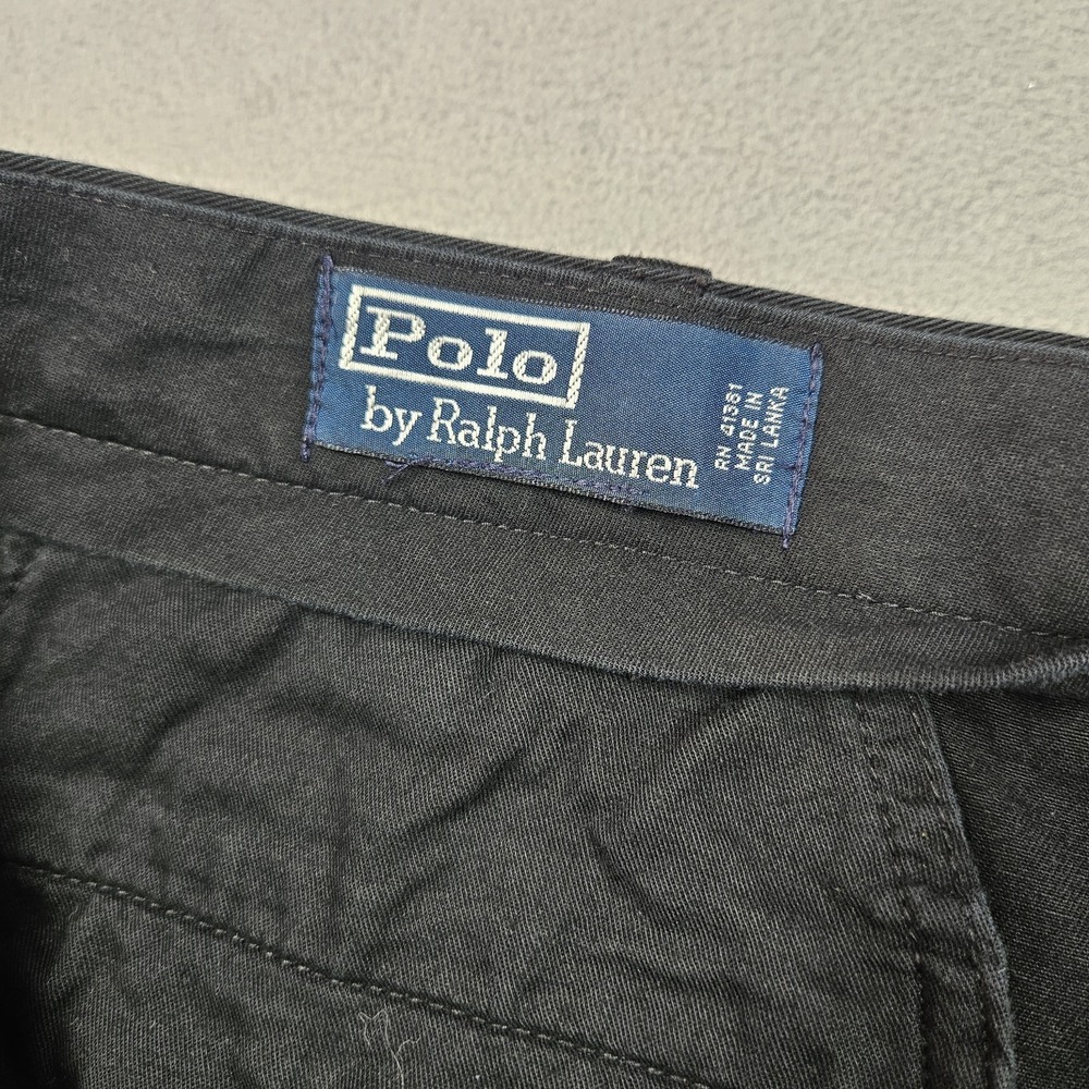 Vintage Polo Ralph Lauren Chino Pants Mens 35x32 Fits (34x31) Black Classic Prep - Picture 4 of 14